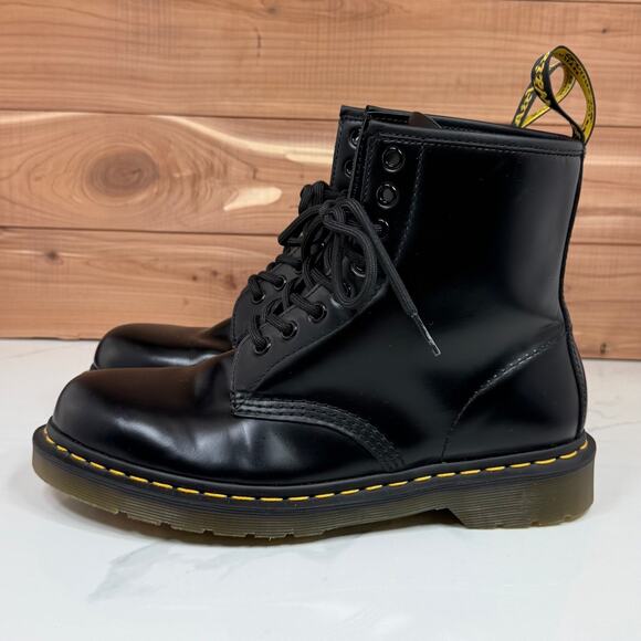 Dr Martens 1460 Glossy Leather Lace Up Boots Combat Moto Grunge Goth Women's 9 - Picture 9 of 14